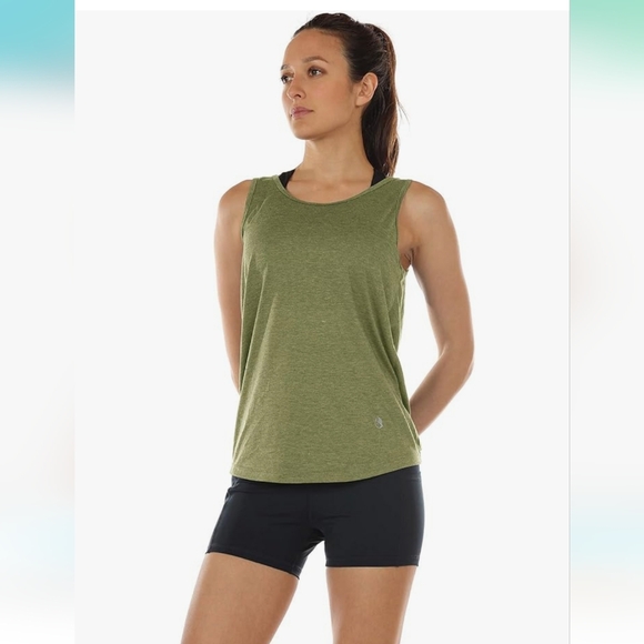 Icyzone Green Twist Backless Athletic Work Out Tank Top Womens Medium - Picture 3 of 10